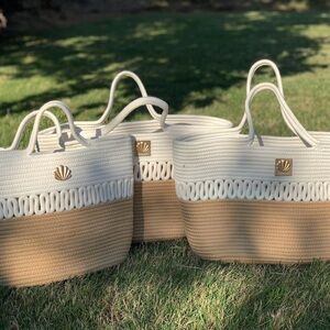 CAYMAN ISLAND Roped Woven Tote - Long Strap